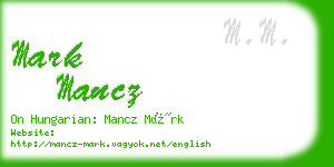 mark mancz business card